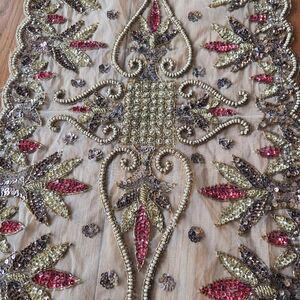 Embellished Sequin and Bead Fabric Runner